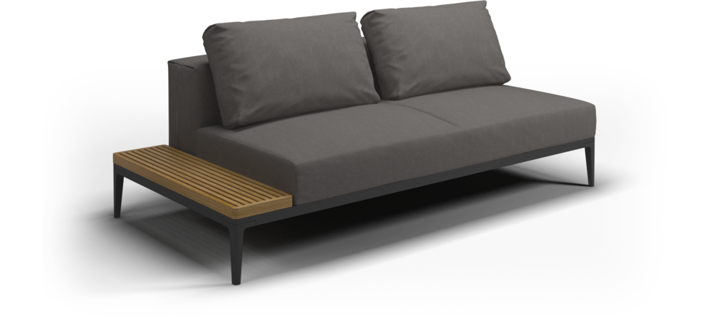 Grid left / right end table unit teak - water resistant collection
