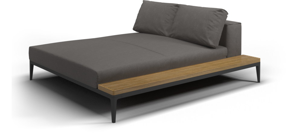 Grid left / right chill chaise teak - water resistant collection