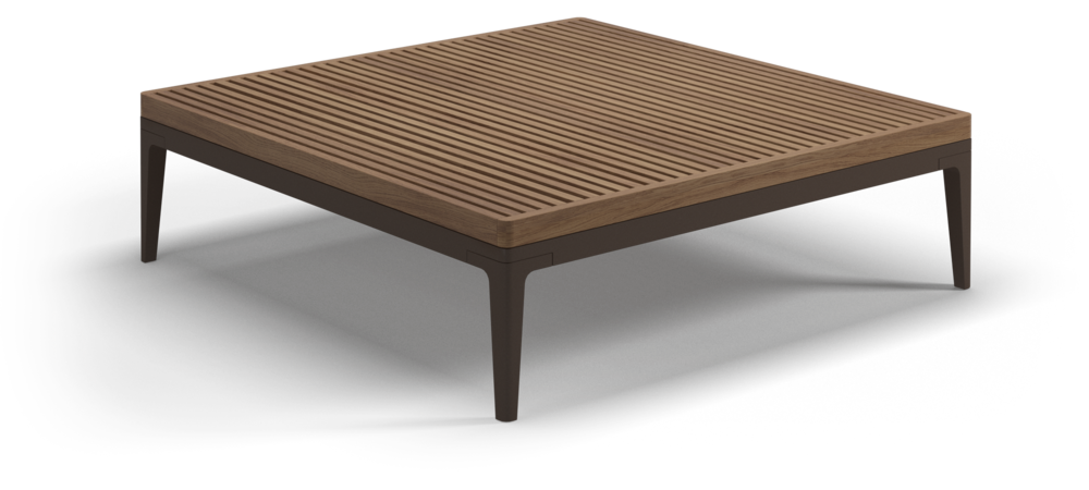 Grid large square coffee table teak - outdoor performance collection