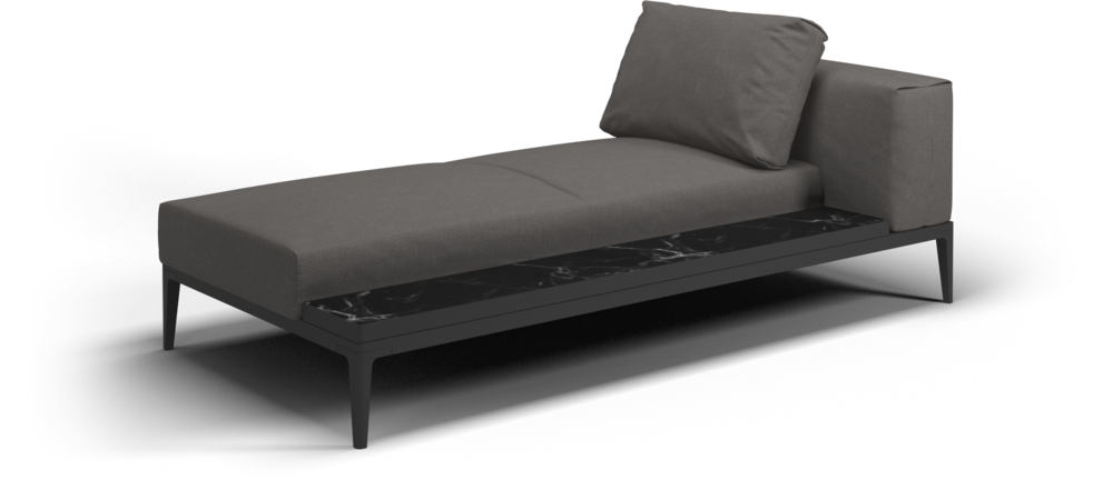 Grid left / right end chaise ceramic - water resistant collection