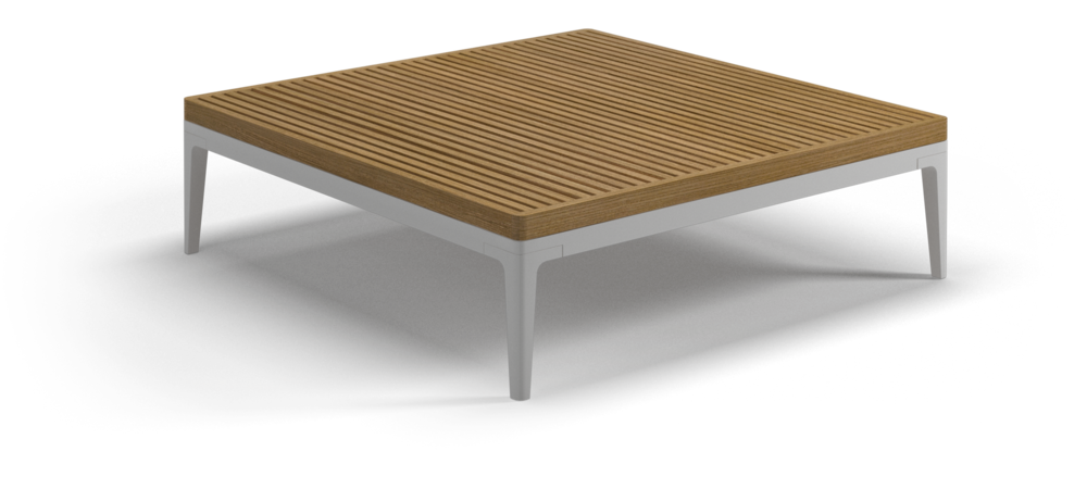 Grid large square coffee table teak - outdoor performance collection