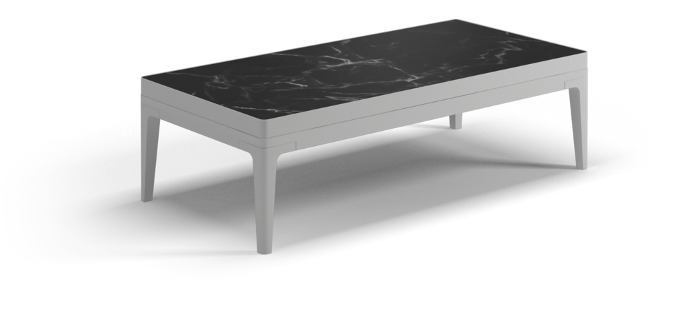 Grid small coffee table nero ceramic - outdoor performance collection