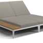 Grid double lounger teak - outdoor performance collection