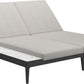 Grid double lounger bianco ceramic - water resistant collection