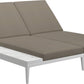 Grid double lounger bianco ceramic - water resistant collection