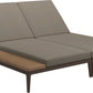 Grid double lounger teak - water resistant collection