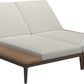 Grid double lounger teak - water resistant collection