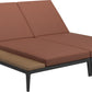 Grid double lounger teak - water resistant collection