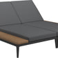 Grid double lounger teak - water resistant collection
