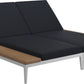 Grid double lounger teak - water resistant collection