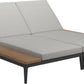 Grid double lounger teak - water resistant collection
