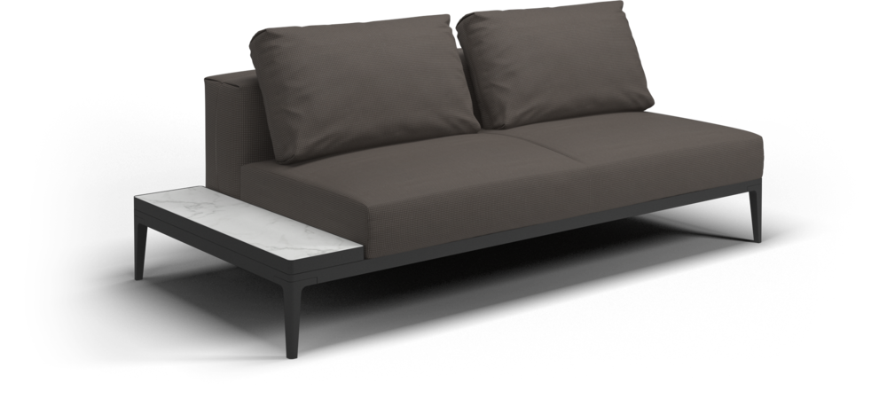 Grid end table unit bianco ceramic - outdoor performance collection