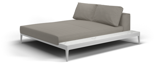 Grid chill chaise unit bianco ceramic - outdoor performance collection