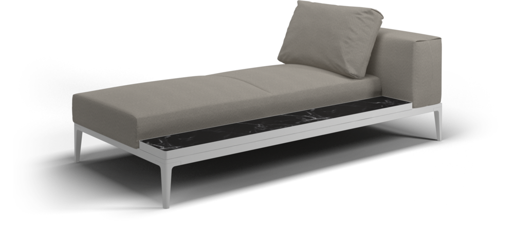 Grid chaise unit nero ceramic - outdoor performance collection