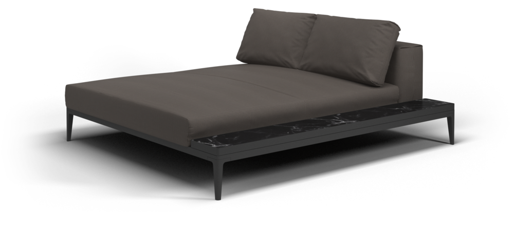 Grid chill chaise unit nero ceramic - outdoor performance collection