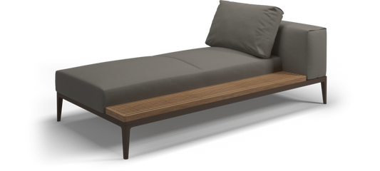 Grid chaise unit teak - outdoor performance collection