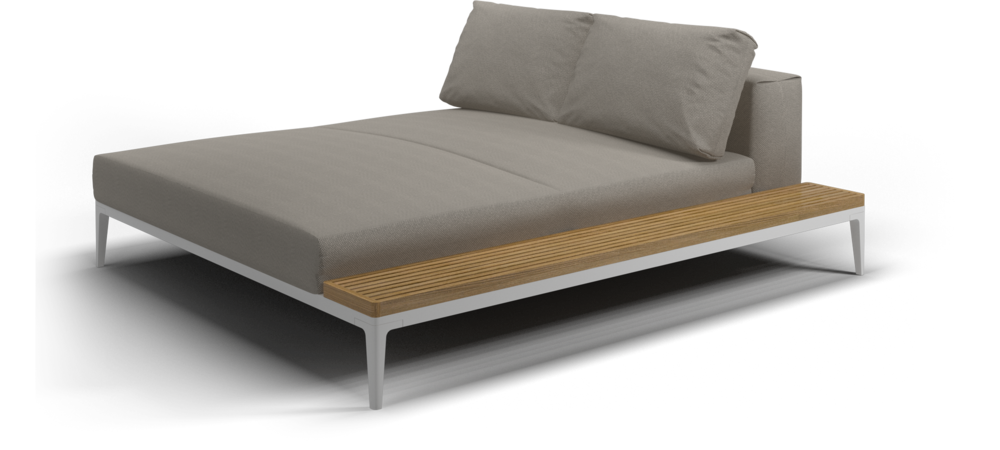 Grid chill chaise unit teak - outdoor performance collection