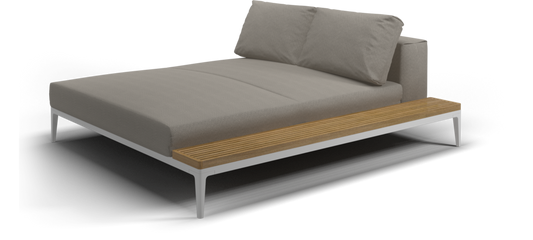 Grid chill chaise unit teak - outdoor performance collection