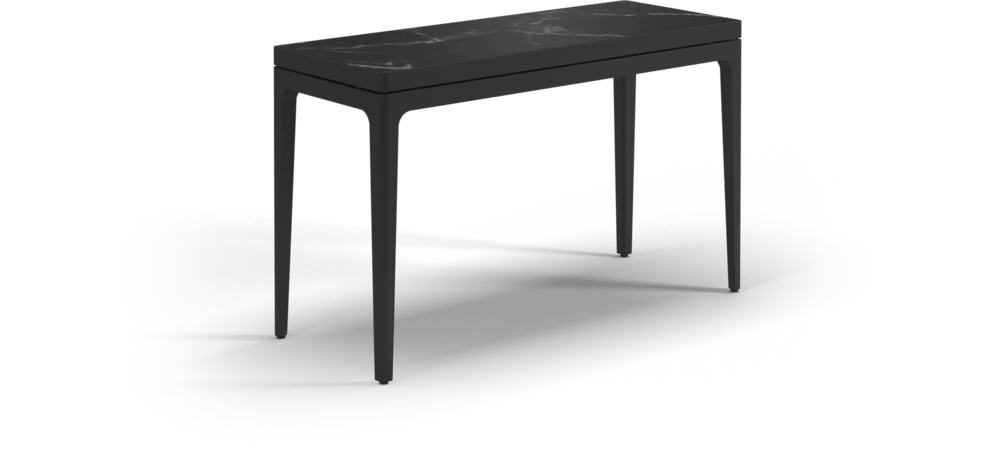 Grid small console table nero ceramic - outdoor performance collection