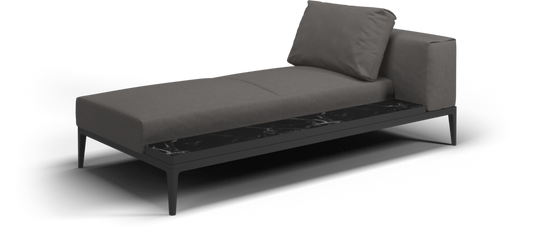 Grid left / right end chaise ceramic - water resistant collection
