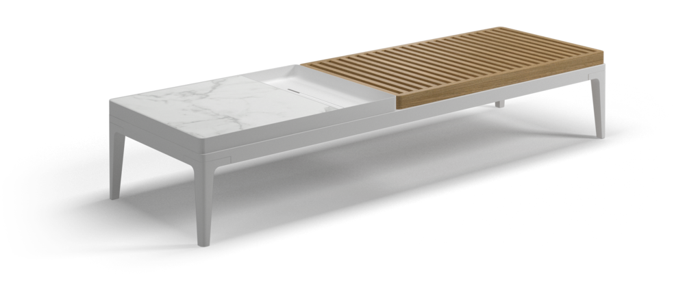 Grid coffee table nero ceramic - outdoor performance collection